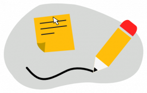 a small post it and pencil