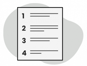 a sheet of paper with 1, 2, 3, and 4