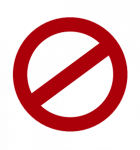 a red no circle
