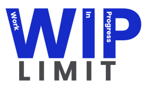 the text "WIP LIMIT" with the word "work" in the w, "in" inside the I, and "progress" in the p