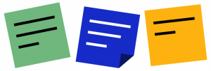 three sticky notes