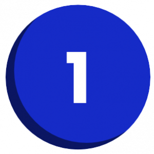 a blue circle with a one in it