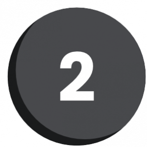 a grey circle with a two in it