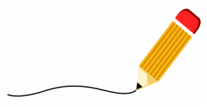 an illustration of a pencil writing a line