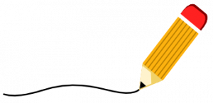 an illustration of a pencil writing a line