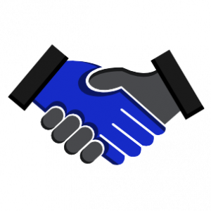 an illustration of two hands shaking